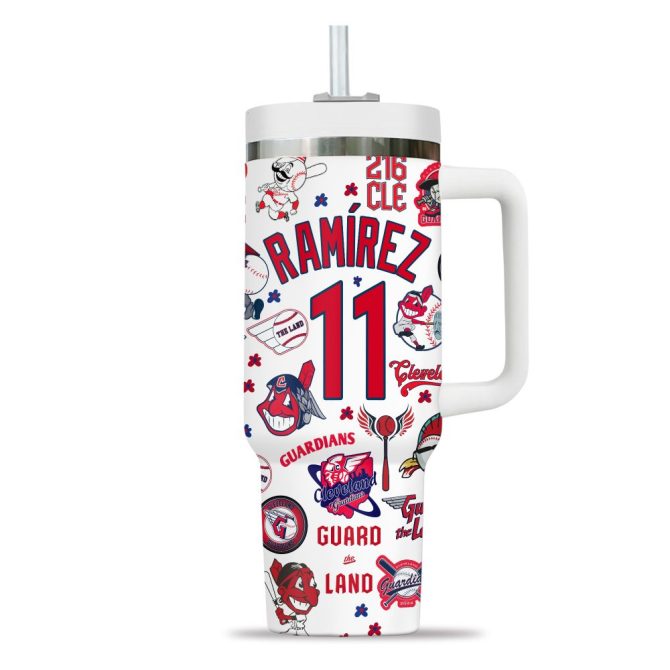 Cleveland Guardians Mlb Custom Stanley Quencher 40Oz Stainless Steel Tumbler - Image 11