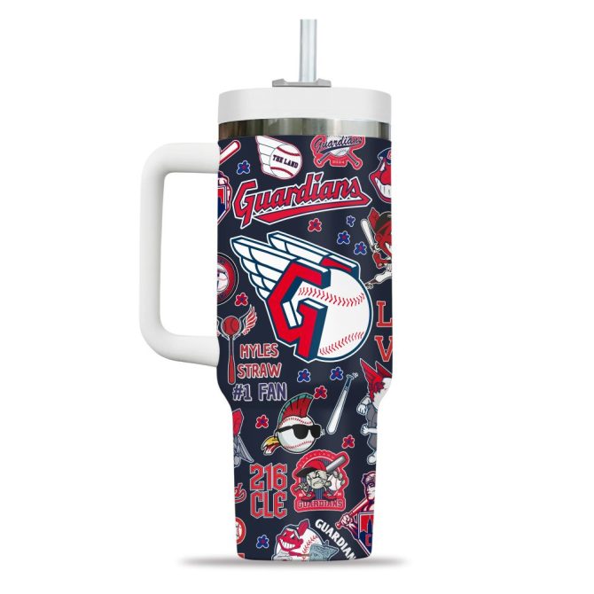 Cleveland Guardians Mlb Custom Stanley Quencher 40Oz Stainless Steel Tumbler - Image 10