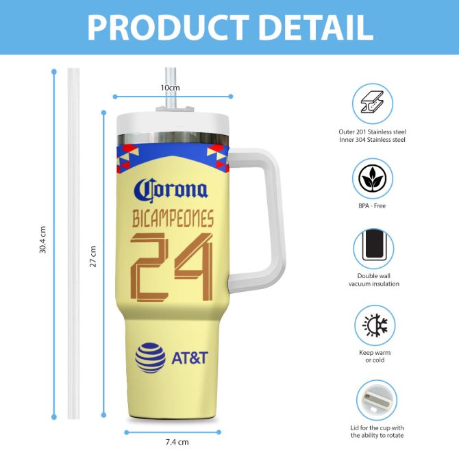 Club America Custom Stanley Quencher 40Oz Stainless Steel Tumbler With Handle - Image 3