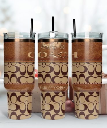 Coach New York Logo Custom Stanley Quencher 40Oz Stainless Steel Tumbler With Handle