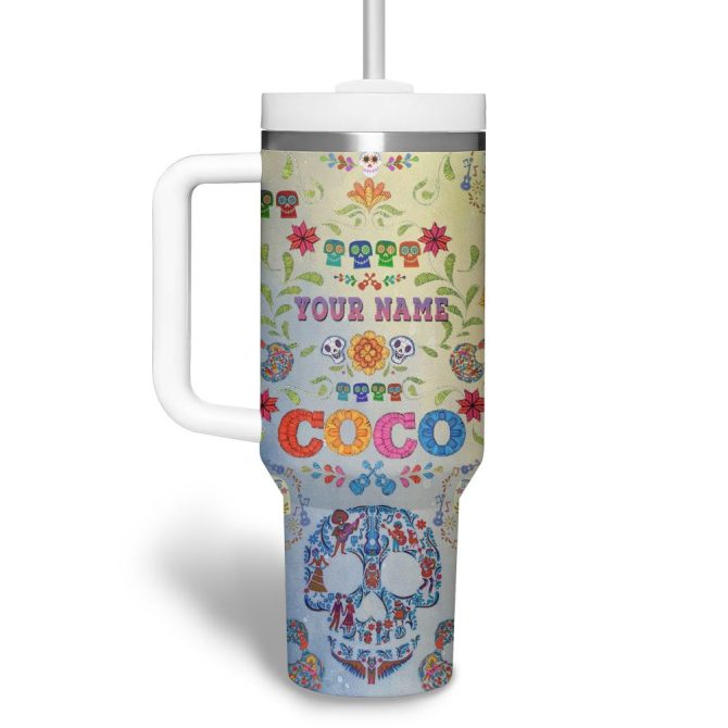 Coco Movies Custom Stanley Quencher 40Oz Stainless Steel Tumbler - Image 4