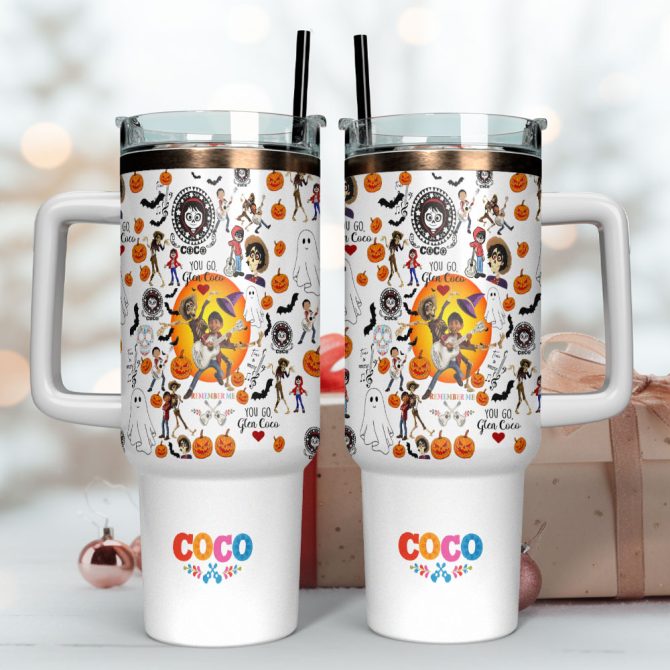 Coco Movies Custom Stanley Quencher 40Oz Stainless Steel Tumbler With Handle - Image 4