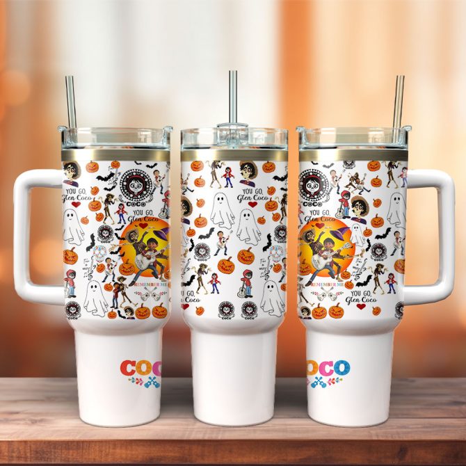 Coco Movies Custom Stanley Quencher 40Oz Stainless Steel Tumbler With Handle