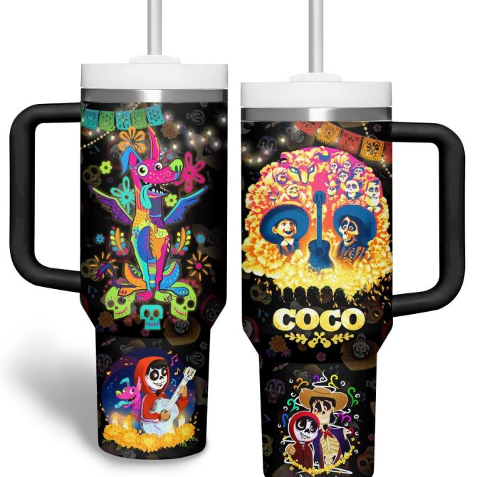 Coco Movies Custom Stanley Quencher 40Oz Stainless Steel Tumbler With Handle