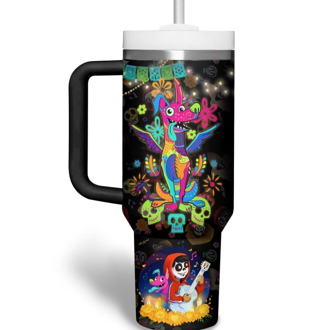 Coco Movies Custom Stanley Quencher 40Oz Stainless Steel Tumbler With Handle - Image 2