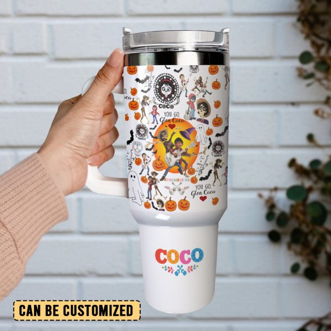 Coco Movies Custom Stanley Quencher 40Oz Stainless Steel Tumbler With Handle - Image 3