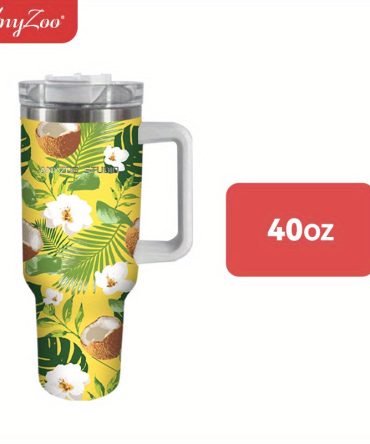Coconut Custom Stanley Quencher 40Oz Stainless Steel Tumbler With Handle