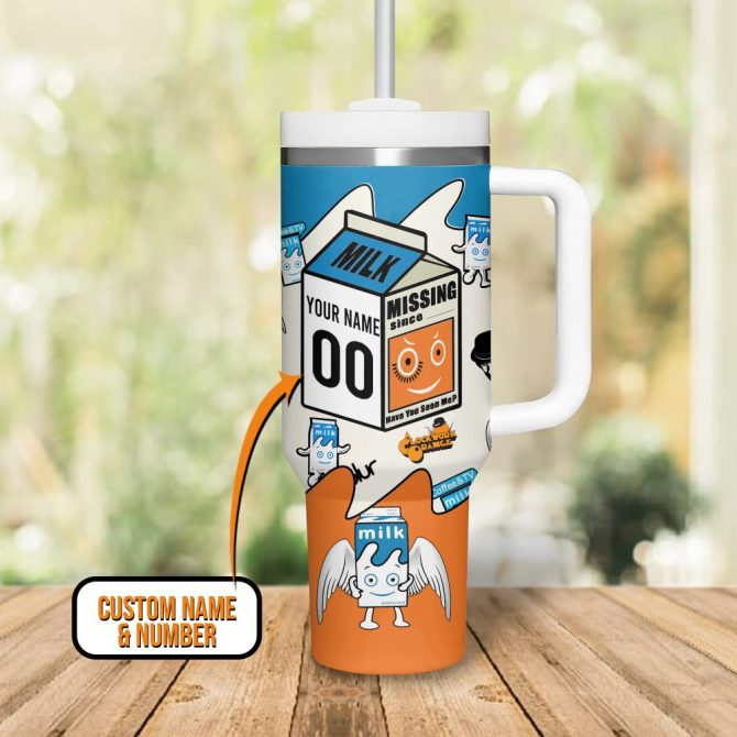 Coffee And Tv Milk Cartoon Custom Stanley Quencher 40Oz Stainless Steel Tumbler - Image 3
