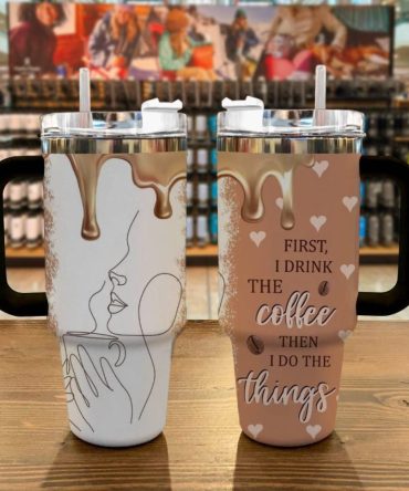 Coffee Custom Stanley Quencher 40Oz Stainless Steel Tumbler With Handle