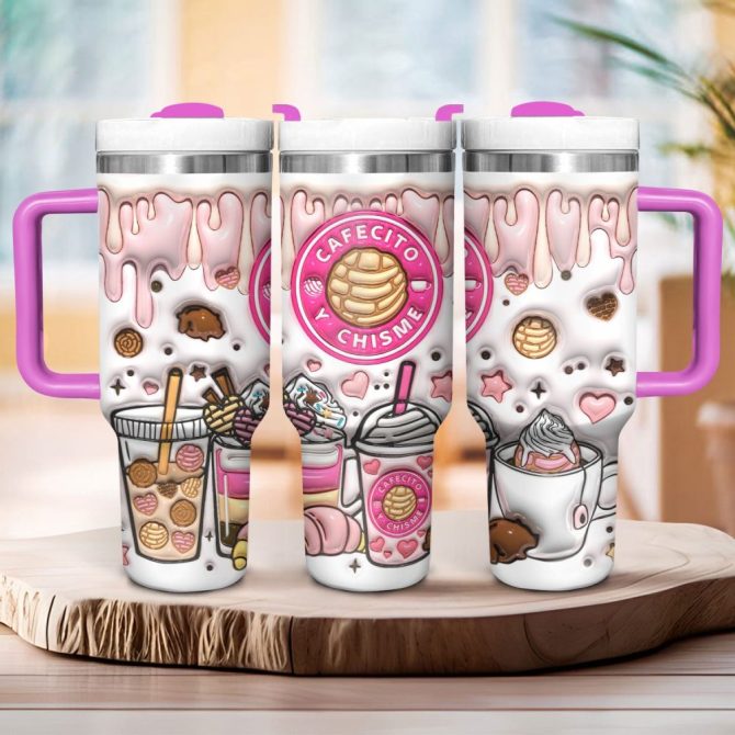 Coffee Custom Stanley Quencher 40Oz Stainless Steel Tumbler With Handle