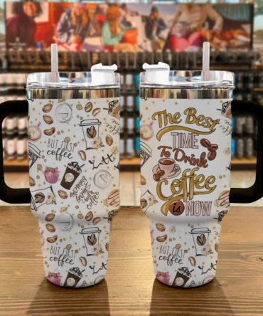 Coffee Custom Stanley Quencher 40Oz Stainless Steel Tumbler With Handle