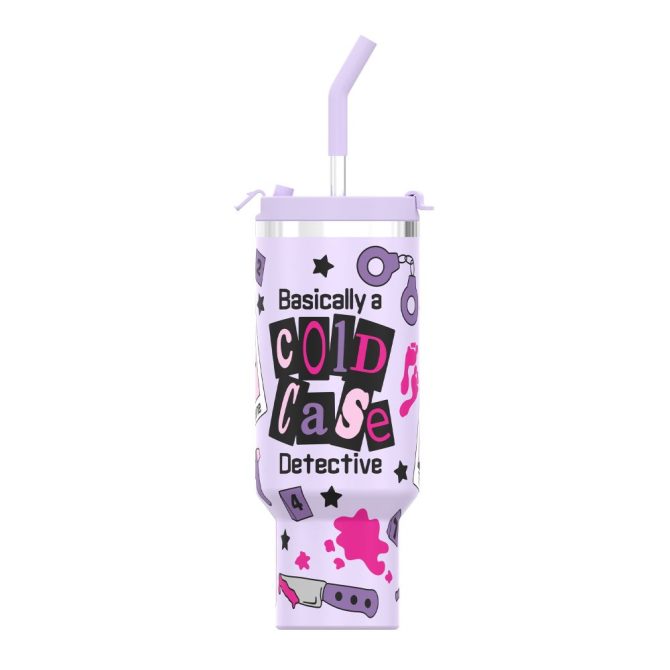 Cold Case Detective Tv Series Custom Stanley Quencher 40Oz Stainless Steel Tumbler - Image 5