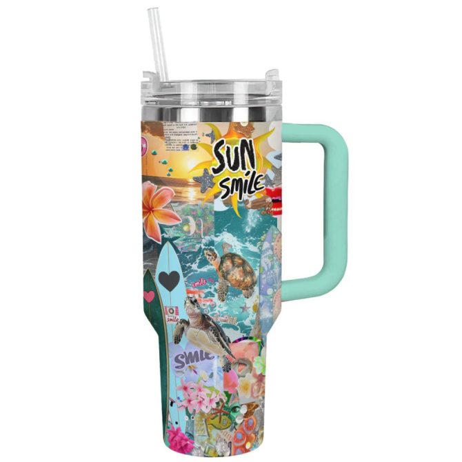 Collages Summer Custom Stanley Quencher 40Oz Stainless Steel Tumbler With Handle - Image 12