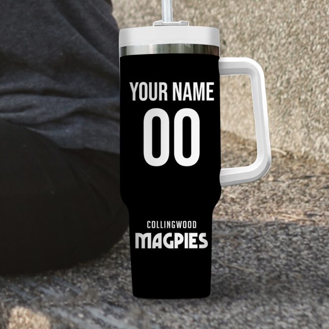 Collingwood Magpies Afl Custom Stanley Quencher 40Oz Stainless Steel Tumbler - Image 3