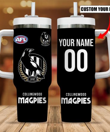 Collingwood Magpies Afl Custom Stanley Quencher 40Oz Stainless Steel Tumbler