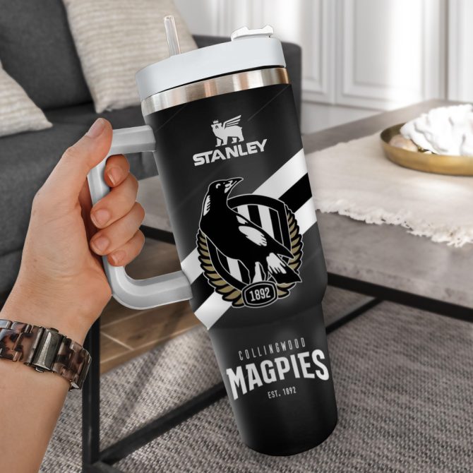Collingwood Magpies Afl Custom Stanley Quencher 40Oz Stainless Steel Tumbler - Image 2