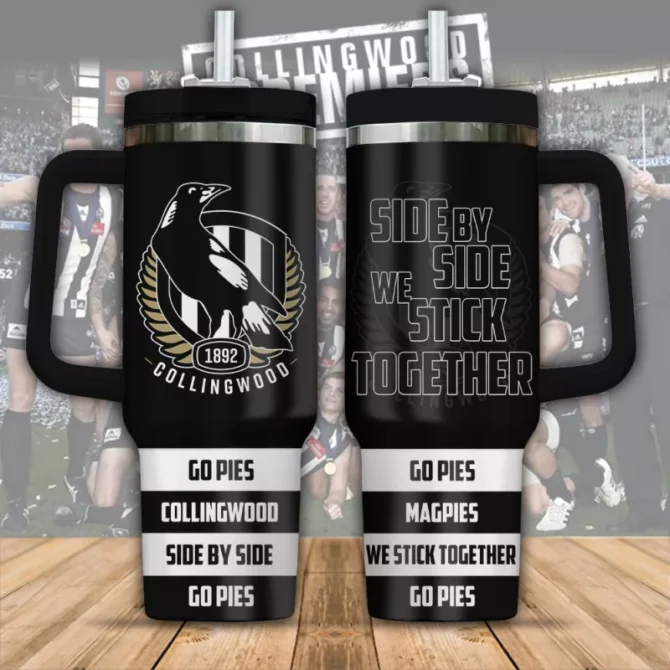 Collingwood Magpies Afl Custom Stanley Quencher 40Oz Stainless Steel Tumbler - Image 5