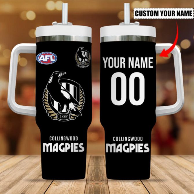 Collingwood Magpies Afl Custom Stanley Quencher 40Oz Stainless Steel Tumbler - Image 6