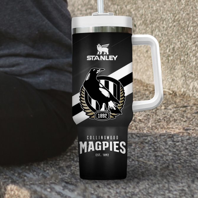 Collingwood Magpies Afl Custom Stanley Quencher 40Oz Stainless Steel Tumbler - Image 3