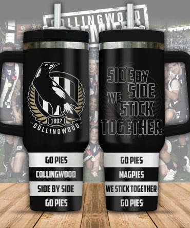 Collingwood Magpies Afl Custom Stanley Quencher 40Oz Stainless Steel Tumbler