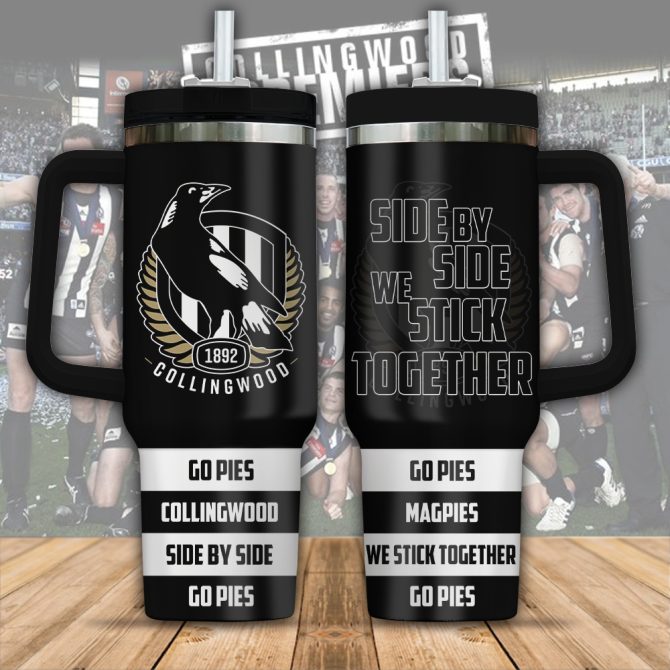 Collingwood Magpies Afl Custom Stanley Quencher 40Oz Stainless Steel Tumbler