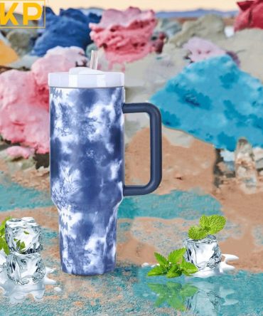 Color Gradient Custom Stanley Quencher 40Oz Stainless Steel Tumbler With Handle