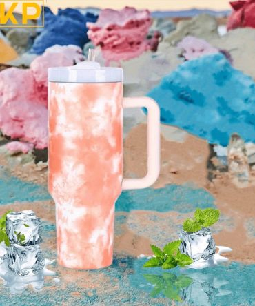 Color Gradient Custom Stanley Quencher 40Oz Stainless Steel Tumbler With Handle