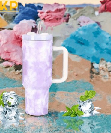 Color Gradient Custom Stanley Quencher 40Oz Stainless Steel Tumbler With Handle