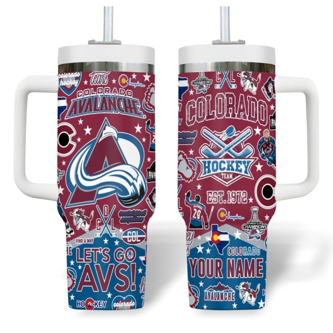 Colorado Avalanche Nhl Custom Stanley Quencher 40Oz Stainless Steel Tumbler