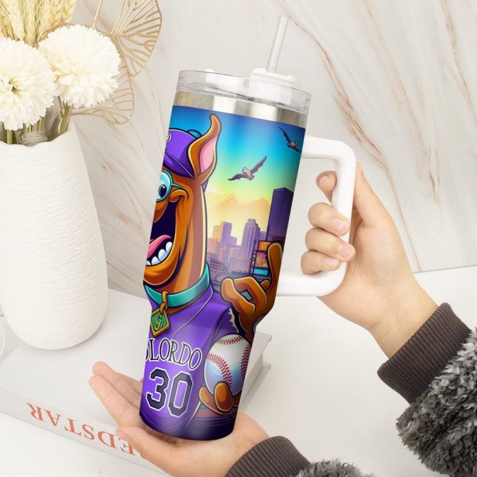 Colorado Rockies Mlb Custom Stanley Quencher 40Oz Stainless Steel Tumbler With Handle - Image 3