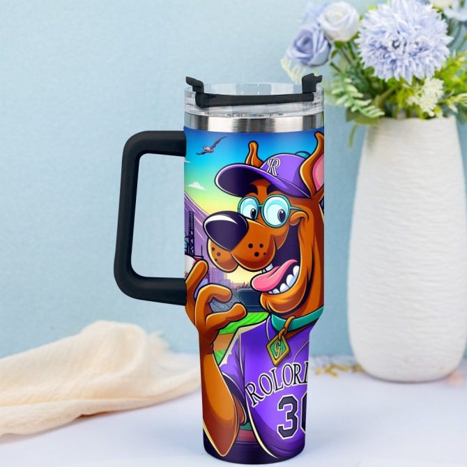 Colorado Rockies Mlb Custom Stanley Quencher 40Oz Stainless Steel Tumbler With Handle - Image 4