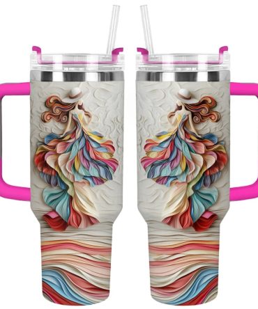 Colorful And Dreamy Girl Custom Stanley Quencher 40Oz Stainless Steel Tumbler With Handle