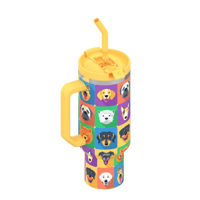 Colorful Dog Custom Stanley Quencher 40Oz Stainless Steel Tumbler - Image 8