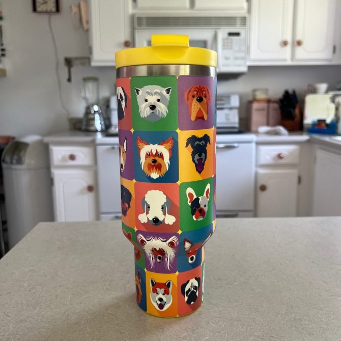 Colorful Dog Custom Stanley Quencher 40Oz Stainless Steel Tumbler - Image 4