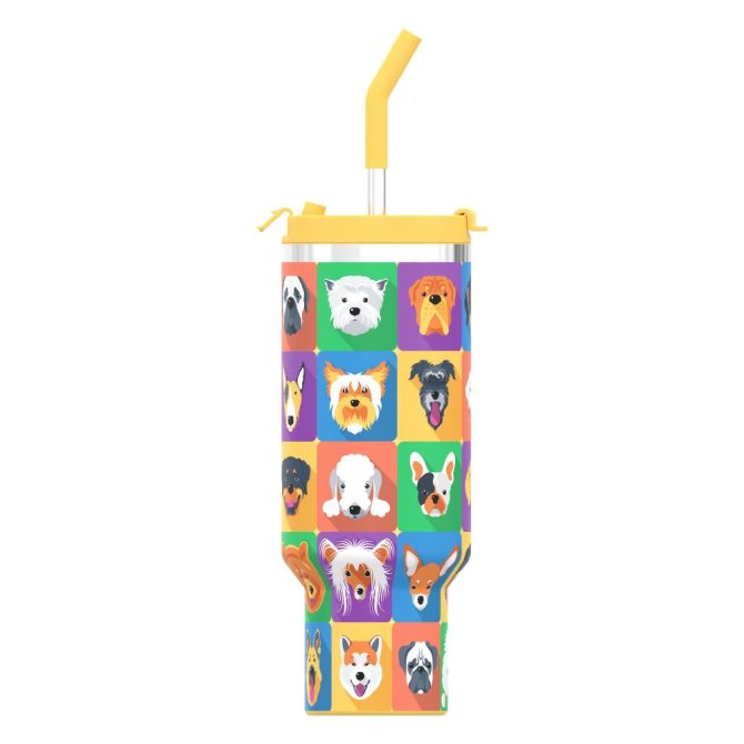 Colorful Dog Custom Stanley Quencher 40Oz Stainless Steel Tumbler - Image 6