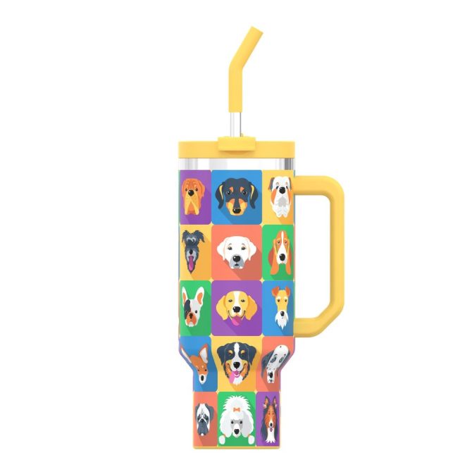 Colorful Dog Custom Stanley Quencher 40Oz Stainless Steel Tumbler - Image 9