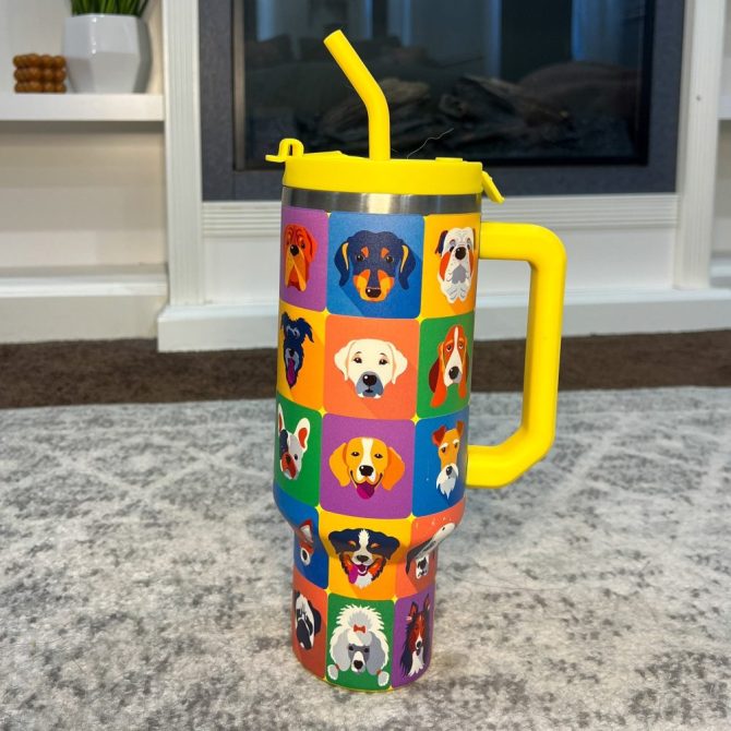 Colorful Dog Custom Stanley Quencher 40Oz Stainless Steel Tumbler - Image 5
