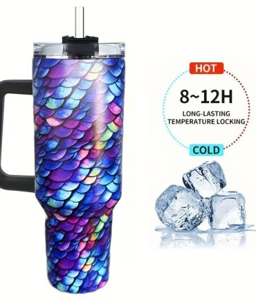 Colorful Fish Custom Stanley Quencher 40Oz Stainless Steel Tumbler With Handle