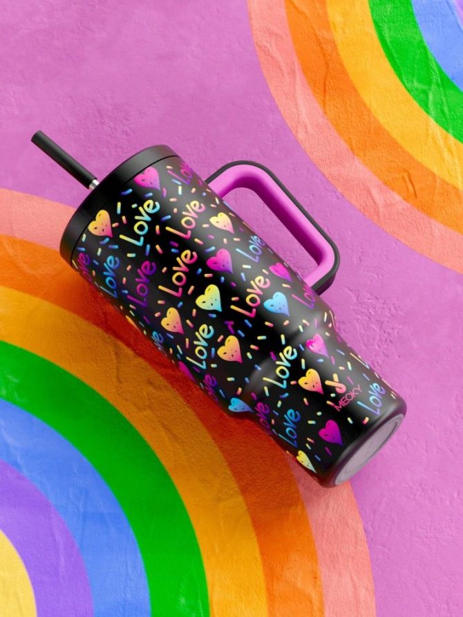 Colorful Heart Custom Stanley Quencher 40Oz Stainless Steel Tumbler With Handle - Image 2
