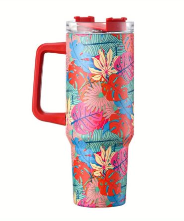 Colorful Leaves Custom Stanley Quencher 40Oz Stainless Steel Tumbler With Handle