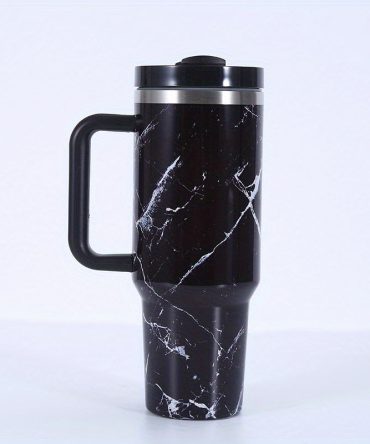 Colorful Marble Custom Stanley Quencher 40Oz Stainless Steel Tumbler With Handle