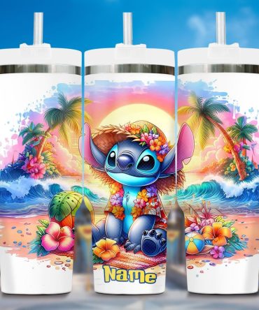 Colorful Stitch Summer Cartoon Custom Stanley Quencher 40Oz Stainless Steel Tumbler With Handle
