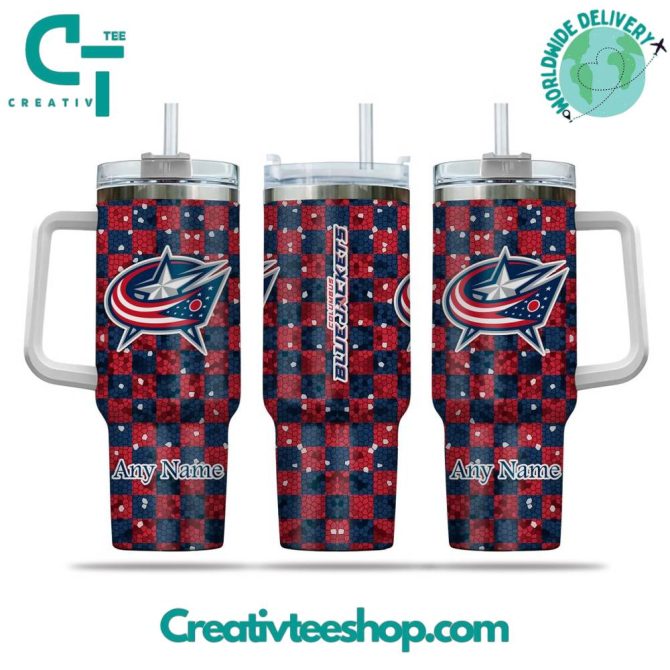 Columbus Blue Jackets Nhl Custom Stanley Quencher 40Oz Stainless Steel Tumbler With Handle