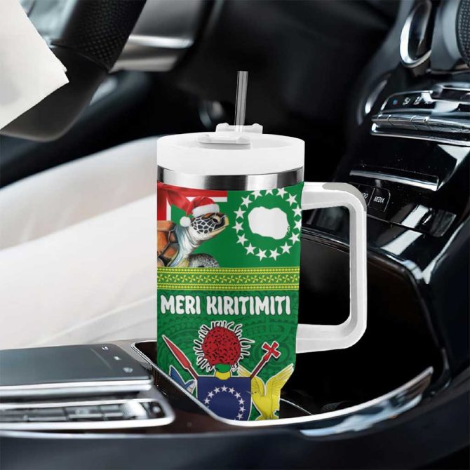 Cook Islands Meri Kiritimiti Christmas Turtle Custom Stanley Quencher 40Oz Stainless Steel Tumbler With Handle - Image 8