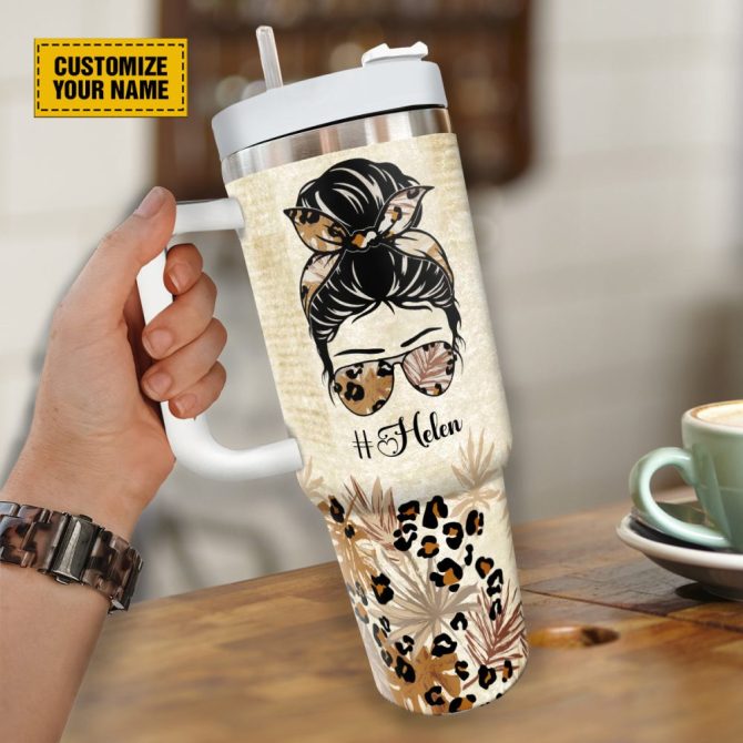 Cool Mom Vintage Travel Custom Stanley Quencher 40Oz Stainless Steel Tumbler With Handle - Image 4