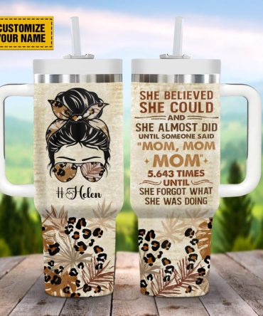 Cool Mom Vintage Travel Custom Stanley Quencher 40Oz Stainless Steel Tumbler With Handle