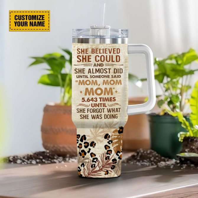 Cool Mom Vintage Travel Custom Stanley Quencher 40Oz Stainless Steel Tumbler With Handle - Image 3