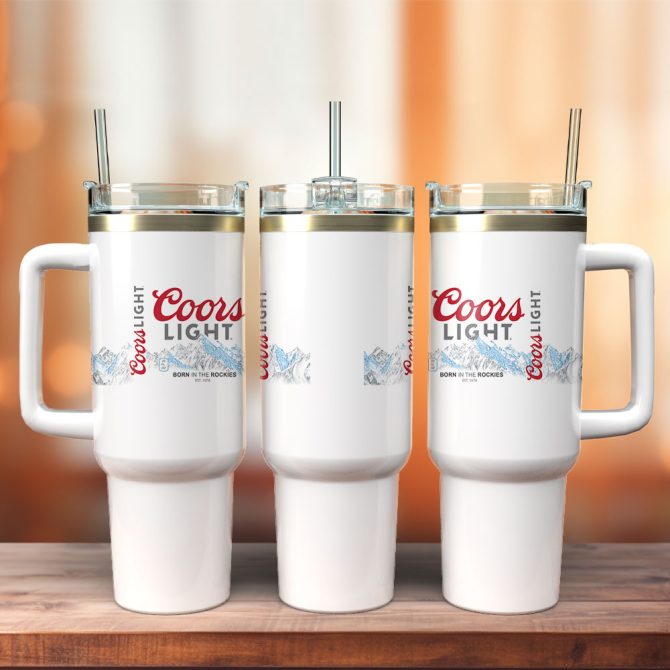 Coors Light Drinks Custom Stanley Quencher 40Oz Stainless Steel Tumbler With Handle