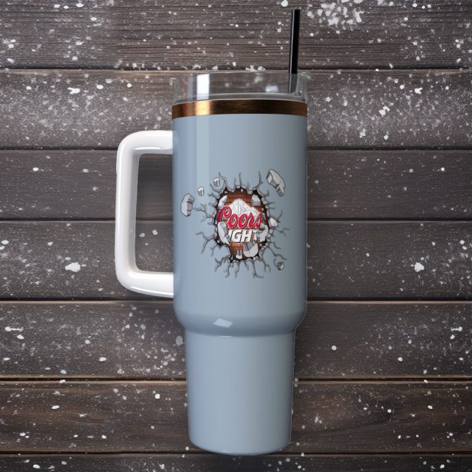 Coors Light Drinks Custom Stanley Quencher 40Oz Stainless Steel Tumbler With Handle - Image 2