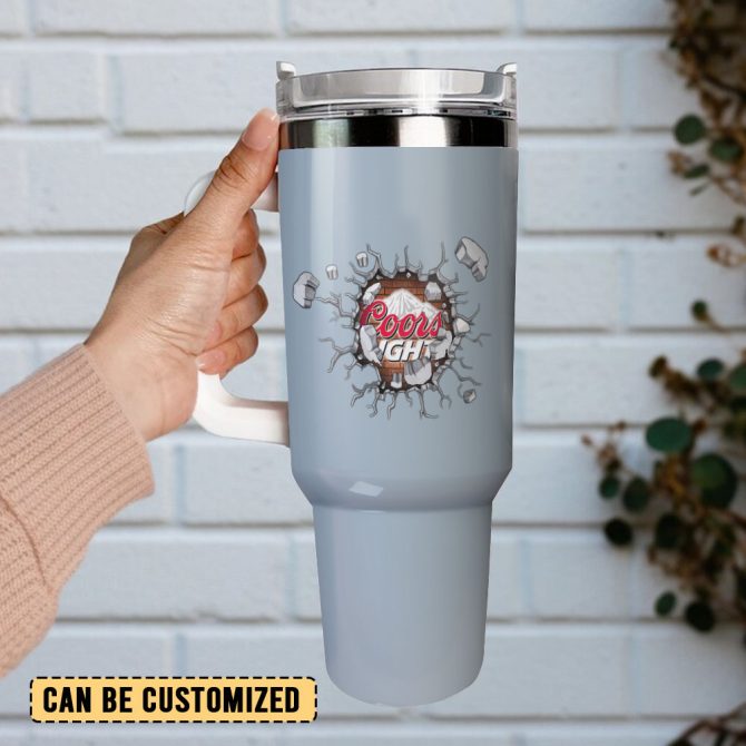Coors Light Drinks Custom Stanley Quencher 40Oz Stainless Steel Tumbler With Handle - Image 3